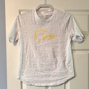 ‼️SOLD‼️ NWOT - White Nels ZYIA Logo Swoop T - kid 12/14 - FITS WOMENS SMALL